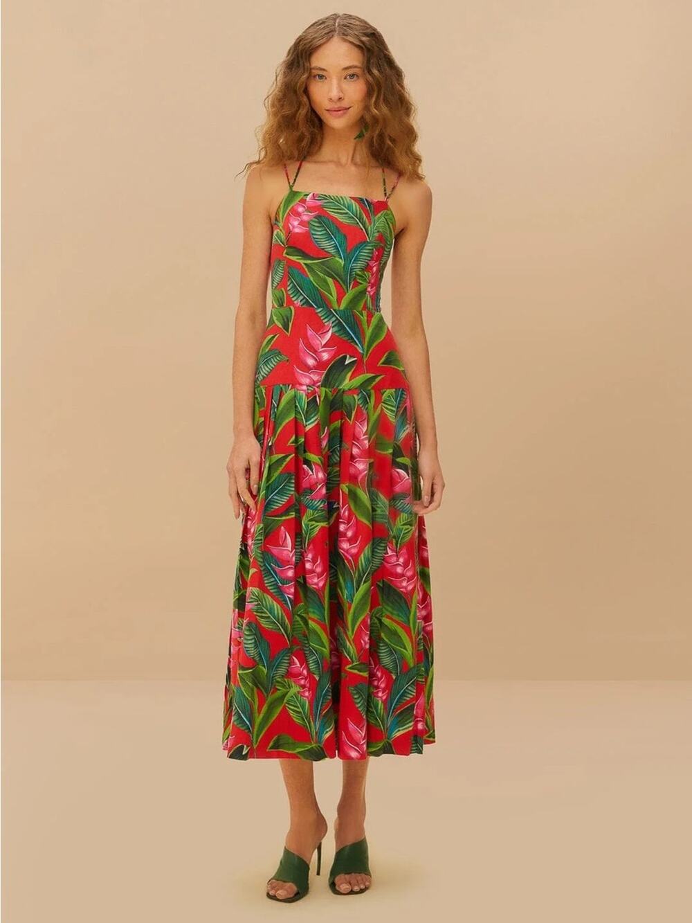 Farm Rio Red Dream Garden Maxi Dress XS